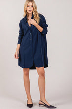 Load image into Gallery viewer, Shirt Dress: Navy Blue

