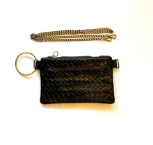 Load image into Gallery viewer, Bangle Clutch - woven black leather
