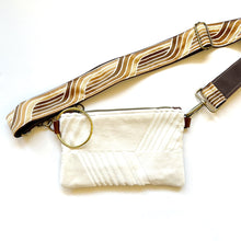 Load image into Gallery viewer, Bangle Clutch with vintage upholstery Trim Strap
