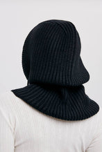 Load image into Gallery viewer, BUTTONED KNIT BALACLAVA: BLACK/GREEN  -  ONE SIZE
