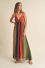 Load image into Gallery viewer, CHIFFON TIE-DYE PRINT LONG DRESS: Multi-Colored
